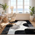 thumbnail image 3 of Design&I 4'x6' Ultra Soft Area Rug, Floorcarpet Abstract Interlocking Shapes Neutral Monochrome Accessories None Fluffy Washable Non Shedding for Bedroom Living Room Home Office, 3 of 7