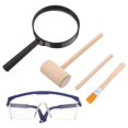thumbnail image 1 of LNGOOR 1 Set Kids Dinosaur Excavation Kit Mini Wooden Hammer Chisel Brush Scraper Set Stem Science Kits for Gems Fossil Digging STEM Learning, 1 of 8