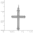 thumbnail image 3 of 925 Sterling Silver Solid Polished Laser Etched Laser Designed Cro925 Sterling Silver Charm 30x16mm Wide Pendant Necklac, 3 of 4