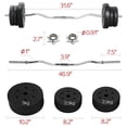 thumbnail image 6 of Alden Design 55 lb Barbell Dumbbell Weightlifting Set Lifting Exercise Curl Bar for Home/Gym, 6 of 6