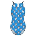 thumbnail image 4 of Hello Kitty Women's One Piece Swimsuit High Neck Tummy Control Swimwear Bathing Suit, 4 of 7