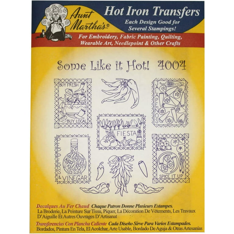 Aunt Martha's Iron On Transfer Patterns for Stitching, Embroidery or Fabric  Painting, Nature Patterns for Tea Towels or Quilting, Set of 5