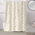 thumbnail image 5 of Fabric Shower Curtain Vintage Rustic Floral Light Pink Roses Leaves Beige Shower Curtains with 12 Hooks Waterproof Machine Washable Bath Curtains for Bathroom, 72 x 84in, 5 of 6