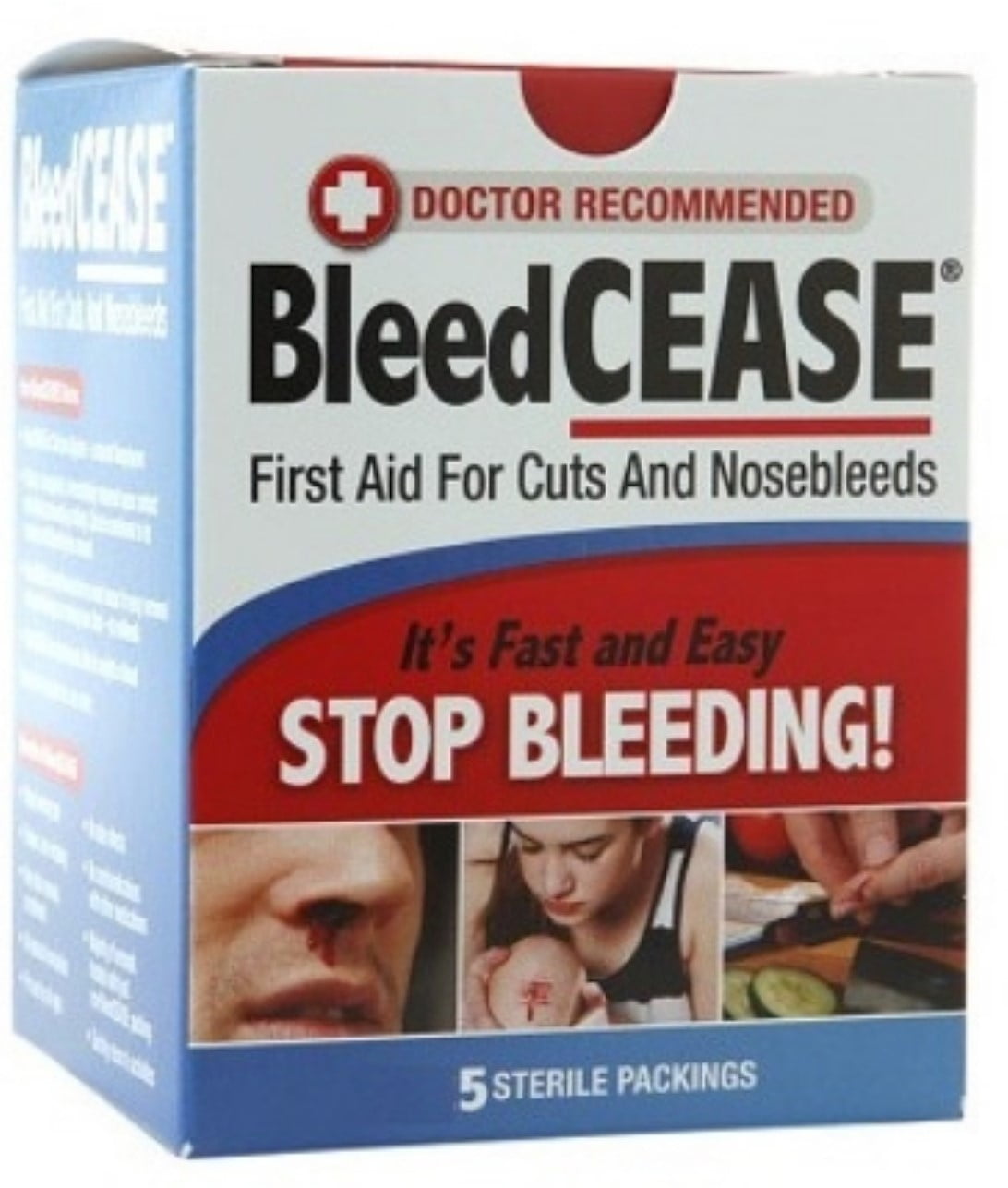 (2 pack) BleedCease First Aid For Cuts and Nosebleeds Sterile Packings 5 ea