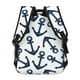 thumbnail image 4 of Disketp Navy Blue Anchors Mochila Estampada para Hombre y Mujer – Mochila Ligera Clásica con Múltiples Bolsillos para Universidad, Trabajo y Viajes-One Size, 4 of 5