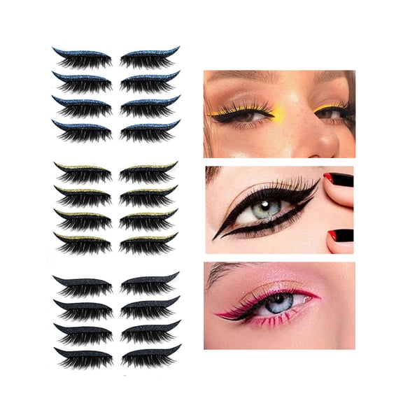 opvise 8Pcs Eyelid Line Sticker Remove Easily Anti-fall Breathable Make-up Eyeliner Eyeshadow Sticker for Shopping