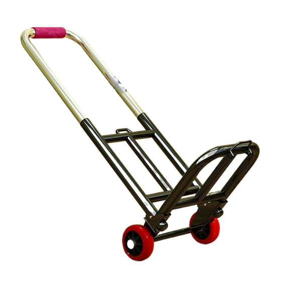 QualitChoice Black Foldable Luggage Hand Cart For Easy Maneuverability On Uneven Surfaces Groceries Hand Trailer black 10cm