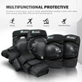 thumbnail image 4 of QUANFENG QF Knee Pads Elbow Pads and Wrist Guards 6 Pieces Cycling Skateboarding Protective Gear Set for Adults （Black）, 4 of 9