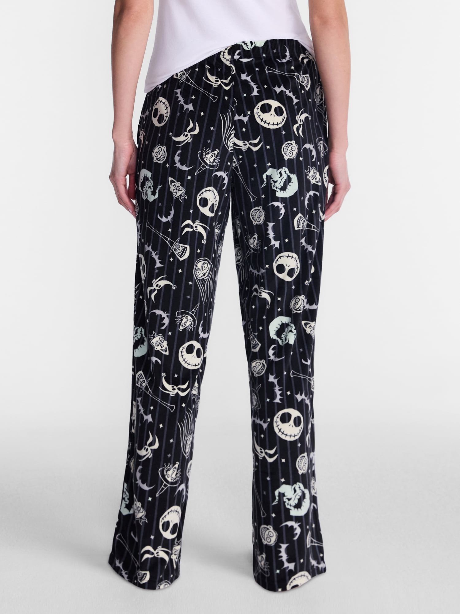 Nightmare Before Christmas Women’s Wide Leg Velour Sleep Pants, Sizes XS-3X