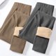 thumbnail image 1 of Pantalones de capa Base de terciopelo de cordero con forro polar grueso de cintura alta para mujer, pantalones cálidos de otoño e invierno, pantalones largos, ropa cómoda para el hogar, 1 of 5