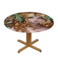thumbnail image 3 of HAOXIT Round Tablecloth Washable Table Cover with Dust-Proof Wrinkle Resistant Anime Mermaid 31-35, 3 of 8