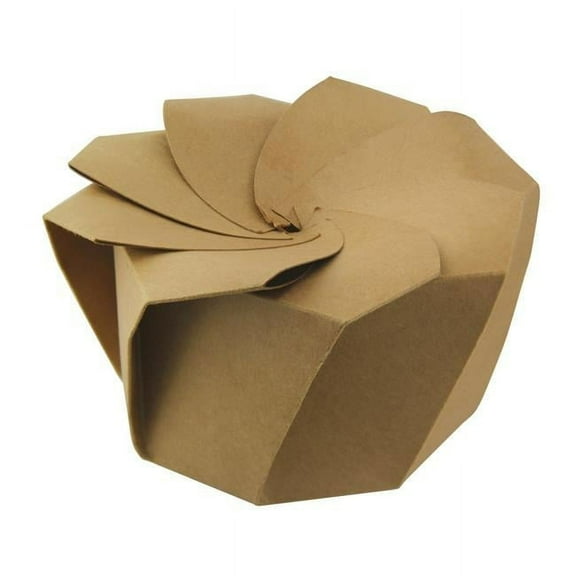 4.7 x 3.2 in. Paperboard Salad Cup with Origami Folding Lid, Kraft