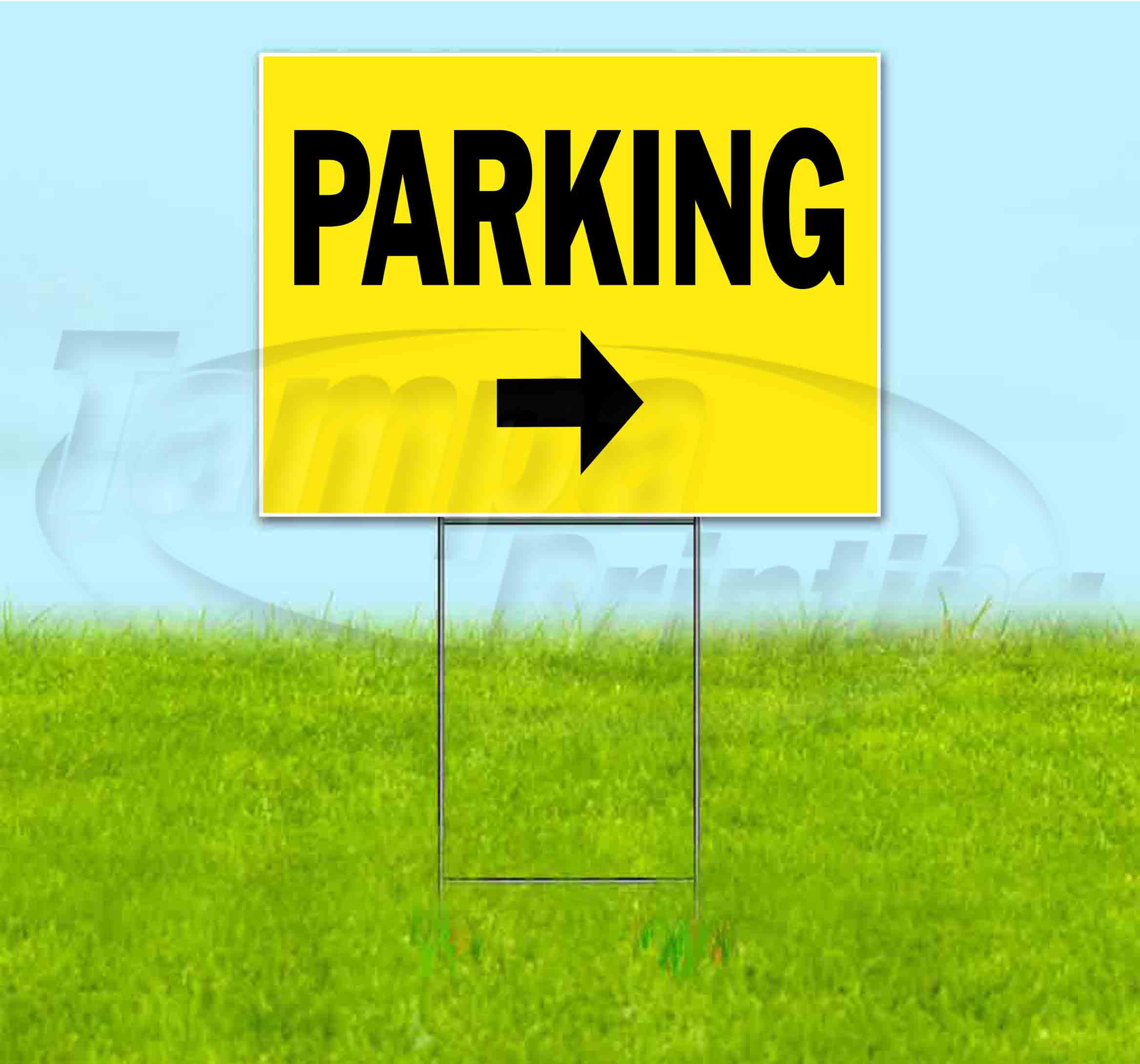 18"x24" Free or Paid Parking On Right Yard Sign with Stake Outdoor Coroplast 