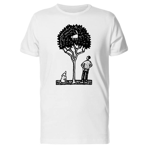 Sketch Of Cat On Tree Tee Men's -Image by Shutterstock
