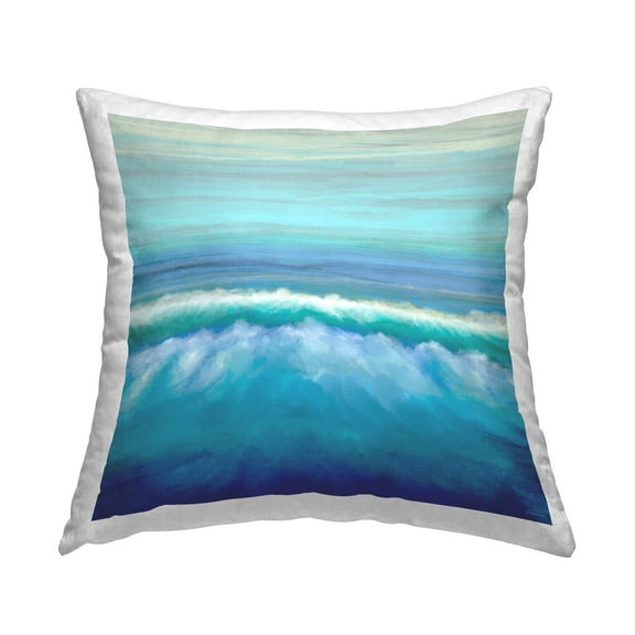 Stupell Industries Vivid Blue Beach Waves Printed Throw Pillow Design by Michael Tienhaara