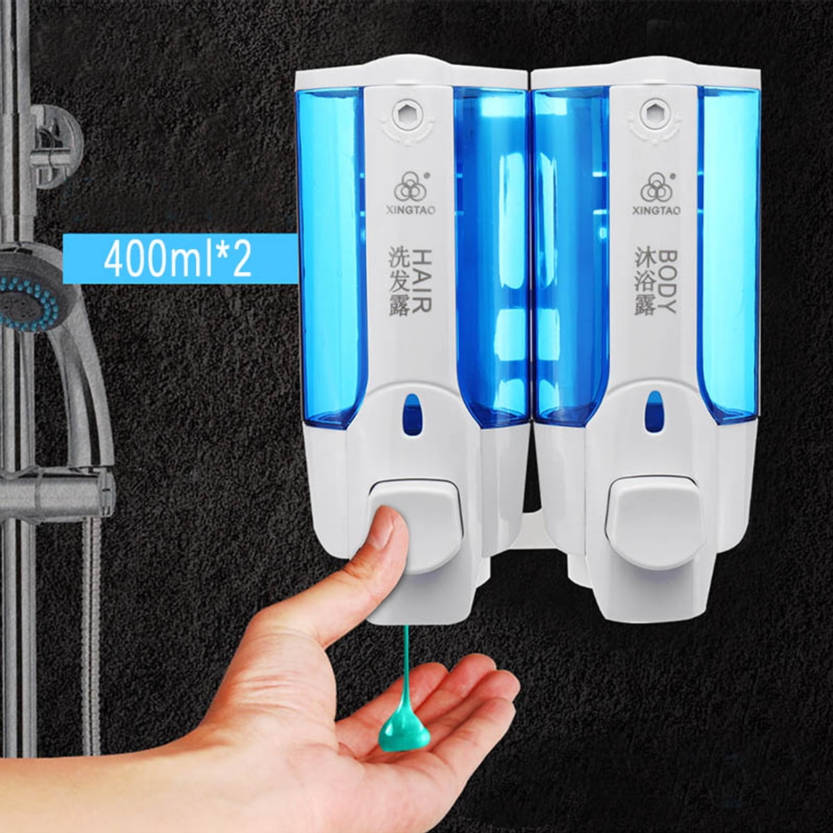400/800ml Wall Mounted Manual Liquid Soap Dispenser Hand Wash Shower