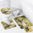 thumbnail image 4 of Farmhouse Highland Cow Funny Cattle And Flower 4 Pcs Shower Curtain Set with Rug Bathroom Sets with Waterproof Fabric And Non-Slip Rugs Toilet Lid Cover Bath Mat Decor with Hooks, 4 of 8