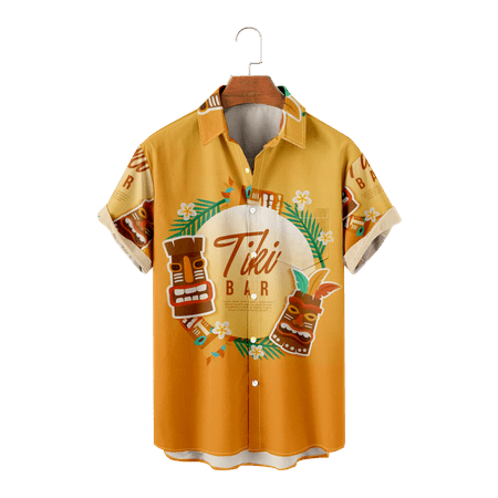 

MLFU Men s Women s Shirt Short Sleeve Button Down Regular Printed Tops Breathable Blouses Up to 8XL