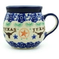 thumbnail image 3 of Polish Pottery 9 oz Bubble Mug (Texas State Theme) Hand Painted in Boleslawiec, Poland + Certificate of Authenticity, 3 of 6