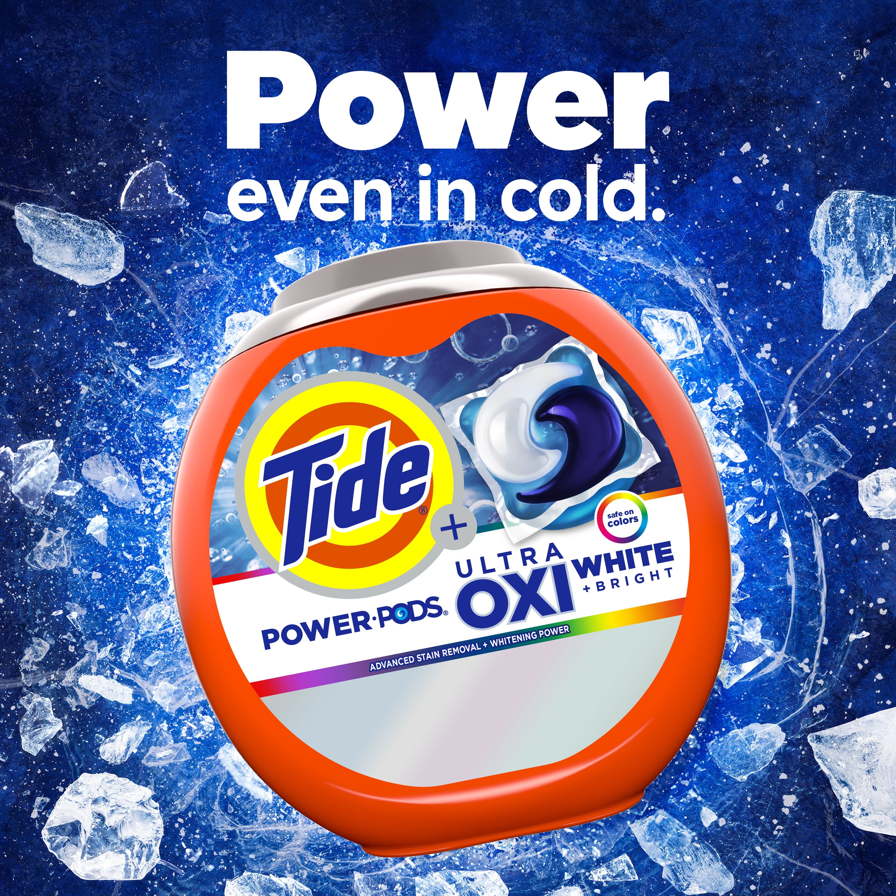 Tide Power PODS White Laundry Detergent Pacs, Brilliant Whitening + Color Protect, 25 Count