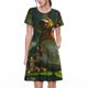 thumbnail image 1 of Disketp Intellectual Frog Pond para Vestido de Manga Corta para Mujeres, Vestidos de Verano para Mujeres, Casual y Holgado para la Playa, 1 of 6