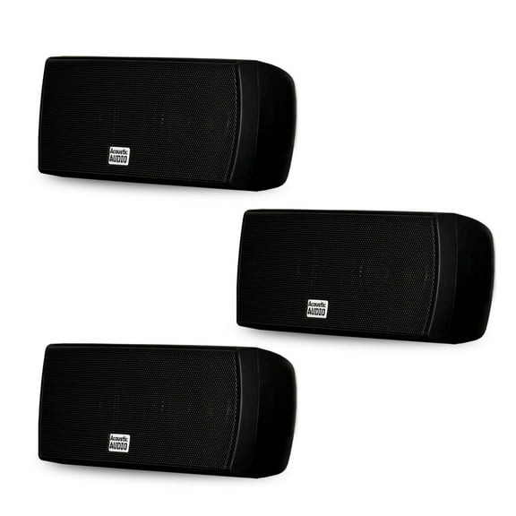 Acoustic Audio AA32CB Mountable Indoor Speakers 900 Watts Black Bookshelf 3 Speaker Set AA32CB-3S
