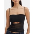 thumbnail image 5 of Yunliwuli Women's Slim Cami Tops Floral Print Spaghetti Strap Vest Cutout Front Cropped Camisole, 5 of 7