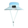 thumbnail image 2 of Sombrero de protección solar para niños con ventilador solar, recargable, transpirable, multiusos, ancho Azul, 2 of 9