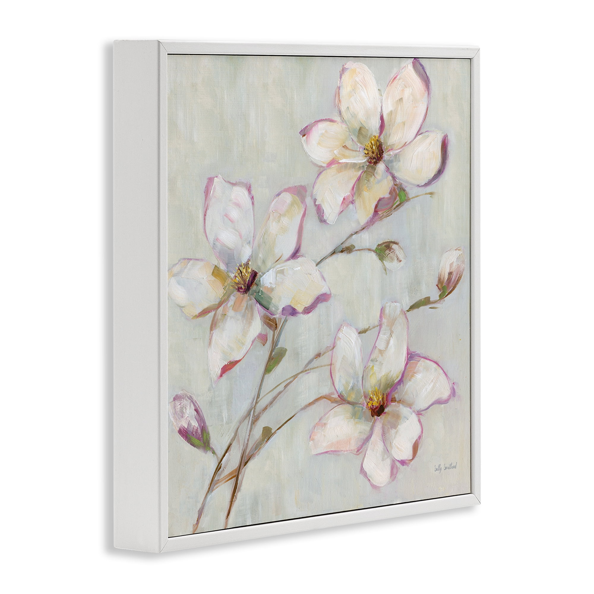 Stupell Industries Apple Blossom Botanicals Botanical & Floral Painting White Framed Art Print Wall Art, 12 x 12