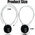 thumbnail image 3 of 4 Pieces 3 Digit Combination Lock, Small Cable Lock Waterproof Padlock with Long Wire Rope, Outdoor Digital Combination Lock for Locker Helmet Gym School Luggage (Black and Silver), 3 of 5