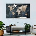 thumbnail image 5 of Elephant Stock Aged Wooden World Map Wall Art - Horizontal Multi Panel Canvas - Living Room Wall Decor - Map Multi Panel - White And Beige Decor - 50" x 32", 5 of 5