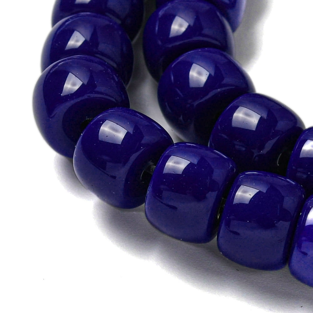 20Strand Opaque Glass Beads Strands Barrel Midnight Blue 8x6mm Hole: 1.6mm about 61~62pcs/strand 14.84''~15.16''(37.7~38.5cm)