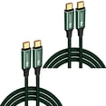 thumbnail image 1 of Cable Tipo C 240W GoldTip 2II 2Pzas 2m Rápida 240W 5-A Tipo C Tipo C Verde., 1 of 1