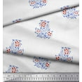 thumbnail image 3 of Soimoi Poly Georgette Fabric Leaves & Floral Block Print Fabric by The Yard 52 Inch Wide, 3 of 3