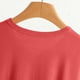 thumbnail image 4 of Pijama de manga corta para mujer, color liso, manga corta, camiseta fina, pijama de manga corta, blusa de poliéster, 4 of 8