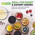 thumbnail image 5 of NutriChef Mini Tart Pans 10 Nonstick Molds With Removable Bottoms | 4 Inch Heavy Duty Steel Quiche Pans | Oven & Dishwasher Safe | Fluted Sides for Sweet & Savory Foods | Includes 200 Parchment Papers, 5 of 7