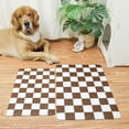 thumbnail image 3 of Checkered Dog Feeding Mat, Absorbent Mats for Dog Food and Water Bowl, Dispenser, Retro Aesthetic Navy Blue Checkerboard Pet Placemat for Dogs, Cats, Puppy, 16" X 24”, 3 of 6