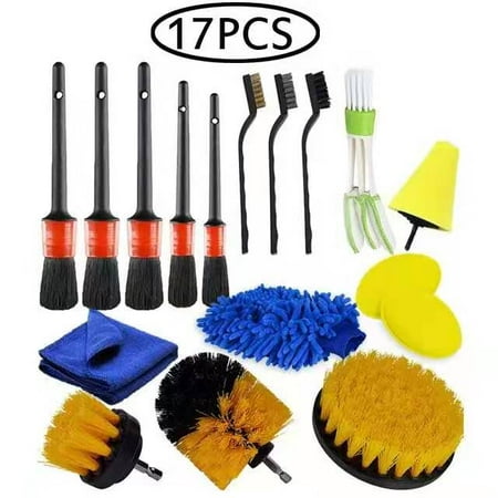 

UNTIOR - Power Scrubber Brush Set Car Polisher Bathroom Cleaning Kit Bathroom Kitchen Cleaning Tool Multipurpose Drill Brush Set