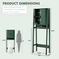 thumbnail image 4 of YOCWO Over The Toilet Storage Cabinet with Vertical Fluted Texture, Storage Cabinet Over Toilet with 2 Sliding Doors and Open Shelf, Home Space Saver for Bathroom Laundry Room Living Room, Green, 4 of 9