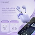 thumbnail image 7 of True Wireless Earbuds Purple Bluetooth 5.3 with Microphone for Working Out Noise Canceling Blue Tooth Ear Buds Deep Bass TWS Wireless Earphones with Charging Case in Ear Headphone for iPhone Android, 7 of 7