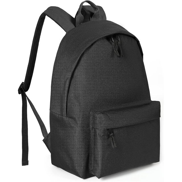 Mochila clásica para mujeres y hombres, mochila ligera para ordenador portátil, mochila de viaje con correas acolchadas ajustables, color negro