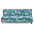 thumbnail image 2 of SCRAWLGOD Turtle Dolphin Print Sofa Cover Without Armrest Stretch Couch Cover 3 Seater Dustproof Washable Sofa Slipcover with Elastic Bottom for Dogs, 2 of 9