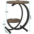 thumbnail image 2 of Tribesigns Table d'Appoint à 2 Niveaux, Table de Bout Ronde Industrielle avec Tablette de Rangement, Table de Chevet Moderne pour Salon, Chambre (1, Brun/noir), 2 of 7