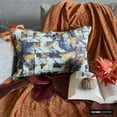 thumbnail image 4 of Fall Home Decorative Oblong Pillow Cover Black & Orange, 12"x16" (30x40 cm) Jute Tassels, Jute, Fall Decor, Autumn Decor Cushion Covers, Geometric Modern Style - Twilight Ember, 4 of 9