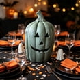 thumbnail image 2 of Resin Pumpkin Ornament with Candle, Fall Halloween Thanksgiving Tabletop Decoration, Holiday Decor for Mantel Shelf Table Centerpiece, 2 of 6