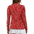 thumbnail image 2 of Yuyamidu Candy Canes Womens Golf Shirts Long Sleeve Tennis Shirt V-Neck 1/4 Zip Collar Workout Tops Christmas Shirt Red Athletic Outfits Size M, 2 of 8