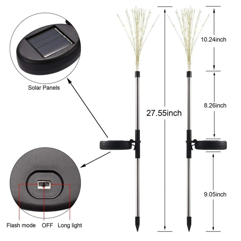 Solar Lights Outdoor, EpicGadget 105 LED Solar Lights String Lights for Garden Decoration Waterproof Fireworks Modeling Lighting Fiber Optic DIY Light Outdoor Christmas Lamp - Warm White (2 Pieces) Solar Lights Outdoor, EpicGadget 105 LED Solar Lights String Lights for Garden Decoration Waterproof Fireworks Modeling Lighting Fiber Optic DIY Light Outdoor Christmas Lamp - Warm White (2 Pieces)
