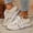Beige, variant on Women's Sneakers Glitter Mesh Hidden Wedge Metallic Gold Trim Lace Up Platform Height Increasing Fashion Walking Shoes Black 8 Wide