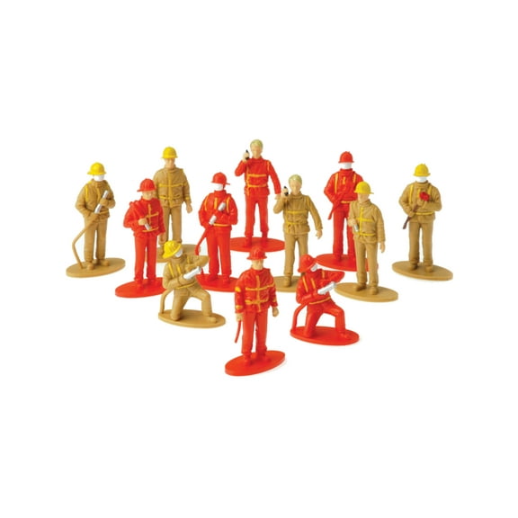 Firemen Fire Fighter People Miniatures Set Diorama Recreation 12 Pack Toys
