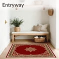 thumbnail image 3 of ODIKA 6'x9' Machine Washable Non-Slip Area Rug, Classic Baroque Vinework Adorned with Festive Berry Motifs High Traffic Rug, Red, 611121, 3 of 7